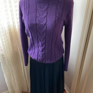 Purple cable knit sweater Size S